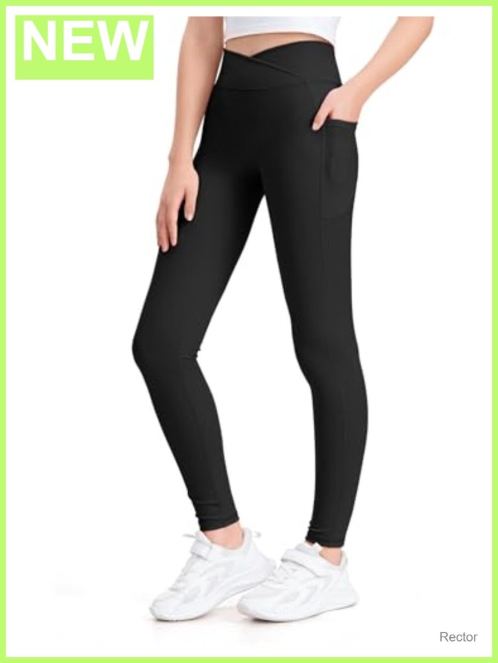 Girls Athletic Leggings High Waist Yoga Pants with Pockets